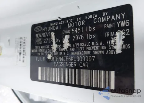 2019 Genesis G80 3.8 from USA, damaged, VIN KMTFN4JE6KU309997